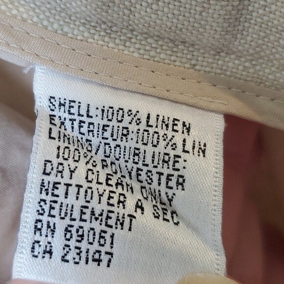 TALBOTS IRISH LINEN PANTS STRAIGHT LEG HIGH RISE SIZE 6 TAN NATURAL NEUTRAL - Picture 6 of 11